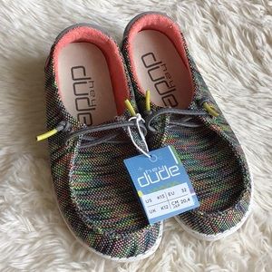 Brand New Hey Dude girls Wendy color pink peacock size 13